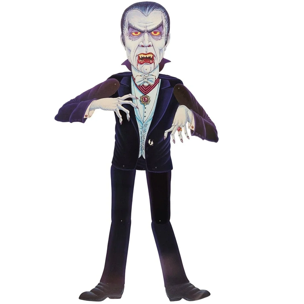 Vampire Dracula Halloween Jointed Double Sided Die-Cut Realistic Decor Vintage